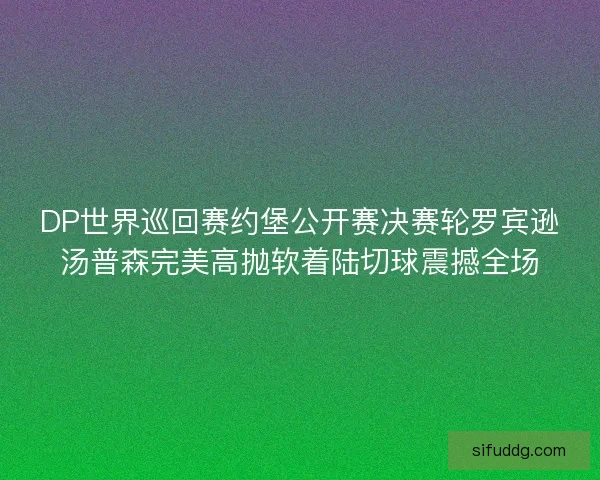 DP世界巡回赛约堡公开赛决赛轮罗宾逊汤普森完美高抛软着陆切球震撼全场